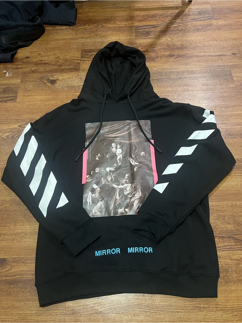 Off-White Black Caravaggio hoodie, “MIRROR MIRROR”.